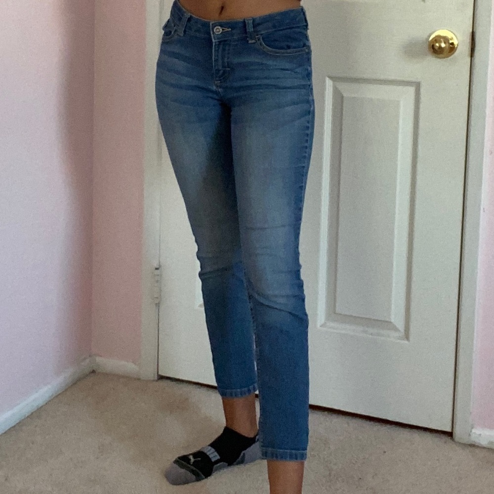 Mid-Rise Dark Wash Mom Style Jeans